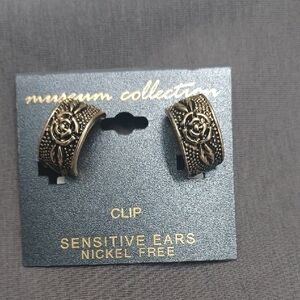 Gold Clip Earrings